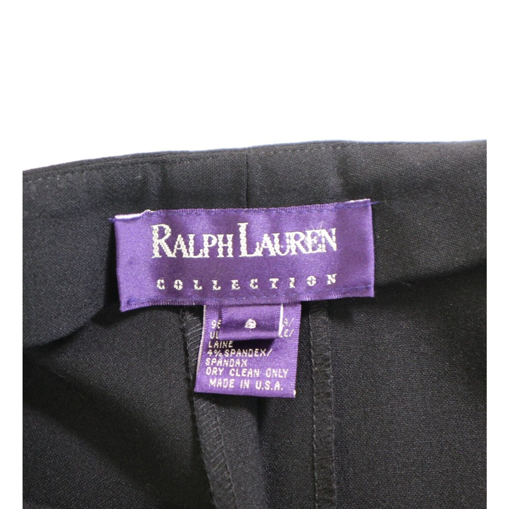 Vintage Ralph Lauren 1995 Collection Size 8 Wool Cuff Trousers Black - Picture 11 of 12